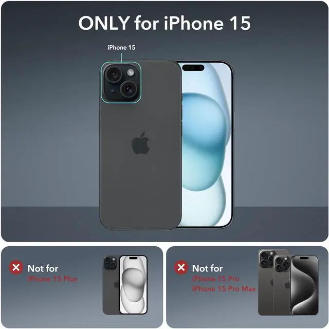 Alt view image 2 of 7 - for iPhone 15 Case Compatible with MagSafe Full-Body Military-Grade Drop Proof Case with Built-in 9H+ Tempered Glass Screen Protector Armor Series Clear Black