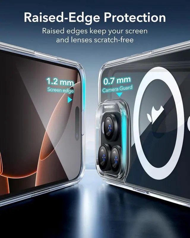 Alt view image 7 of 7 - for iPhone 16 Pro Max Case Compatible with MagSafe Shockproof Military-Grade Protection Magnetic Phone Case for iPhone 16 Pro Max Classic Hybrid Case (HaloLock) Clear