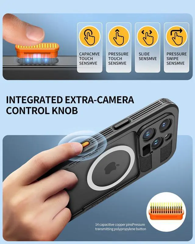 Alt view image 4 of 7 - Magnetic for iPhone 16 Pro Max Case IP68 Waterproof Dustproof Case [Compatible with Magsafe] [Built-in Screen Protector] Full Body Heavy Duty Rugged Phone Cover 6.9 inch Black/Clear