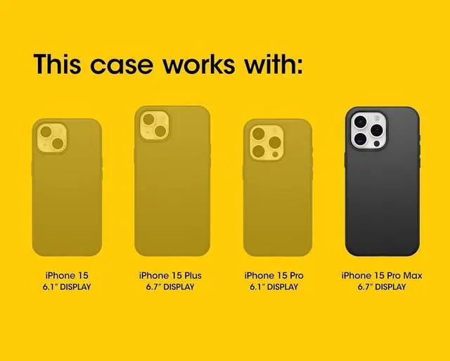 Alt view image 2 of 6 - iPhone 15 Pro MAX (Only) Defender Series XT Case - Black screenless Rugged Snaps to MagSafe Lanyard Attachment