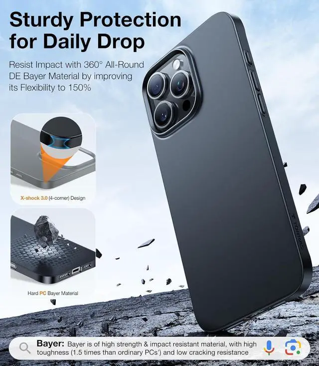 Alt view image 7 of 7 - Magnetic Slim Fit for iPhone 16 Pro Case 6.3 inch Ultra-Thin Case Compatible with MagSafe Lightweight Matte Anti-Scratch Hard PC Cover Phone Case for iPhone 16 Pro OriginFit Black