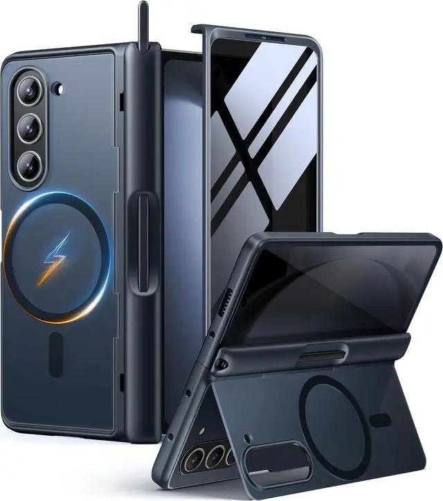 Main image of for  Galaxy Z Fold 5 Case [Compatible with Magsafe] [Built-in Kickstand & Hinge Protection & Screen Protector] Full Body Shockproof Phone Case for Z Fold5 with S Pen Slot Privacy Black