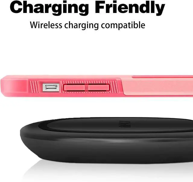 Alt view image 6 of 6 - Designed for iPhone 12 Case & iPhone 12 Pro Case Heavy-Duty Tough Rugged Lightweight Slim Shockproof Protective Pink Case for iPhone 12 & iPhone 12 Pro 6.1 Inch Women Girls Strawberry