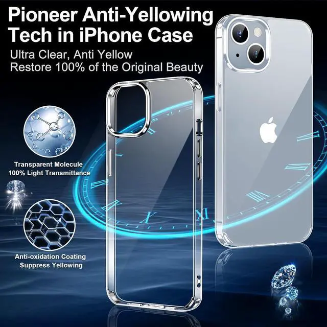 Alt view image 6 of 7 - Redpepper for iPhone 15 Case 6.1-Inch Non-Yellowing Shockproof Phone Bumper Cover Anti-Scratch Clear