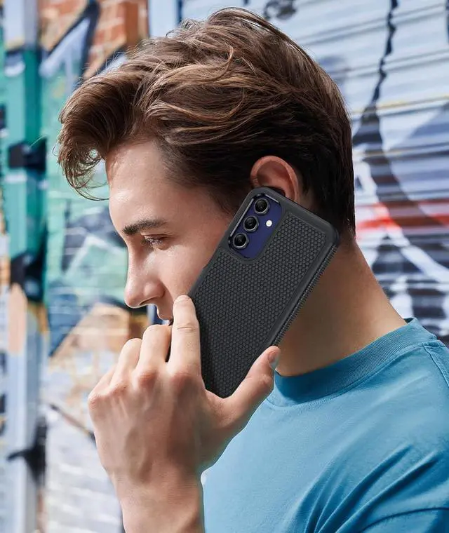 Alt view image 7 of 7 - for  Galaxy A15-5G Case: Dual Layer Protective Heavy Duty Cell Phone Cover Shockproof Rugged with Non Slip Textured Back - Military Protection Bumper Tough - 2024 6.5inch Black