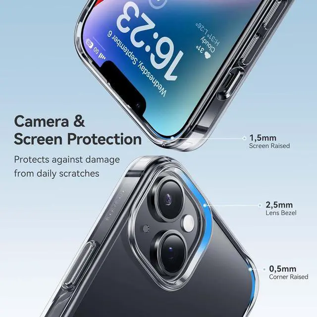 Alt view image 4 of 7 - for iPhone 14 Case/iPhone 13 Case Crystal Clear [Not Yellowing] [Military Grade Drop Protection] Shockproof Protective Phone Case for Women Men 6.1 inch Clear