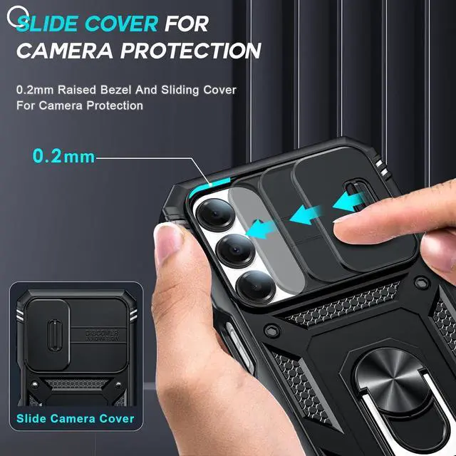 Alt view image 2 of 7 - for Galaxy A16-5G Phone Case: Galaxy A16 5G Screen Protector [2 Packs] with Camera Cover Military-Grade Heavy Duty Protection Cell Android Basic Funda para  Galaxy A 16 5G Phone Black