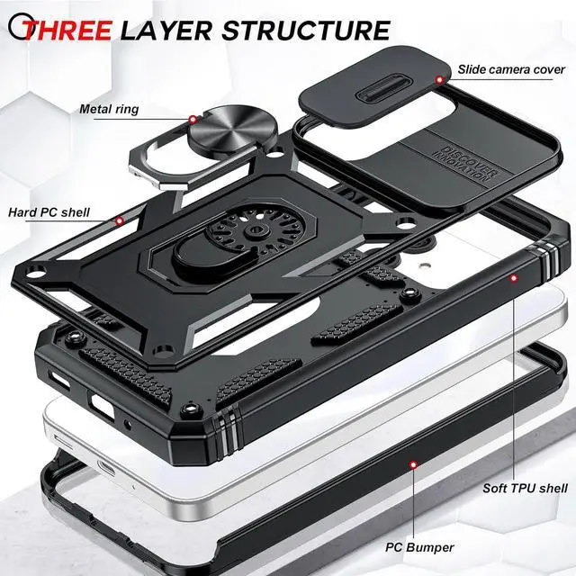 Alt view image 5 of 7 - for Galaxy A16-5G Phone Case: Galaxy A16 5G Screen Protector [2 Packs] with Camera Cover Military-Grade Heavy Duty Protection Cell Android Basic Funda para  Galaxy A 16 5G Phone Black