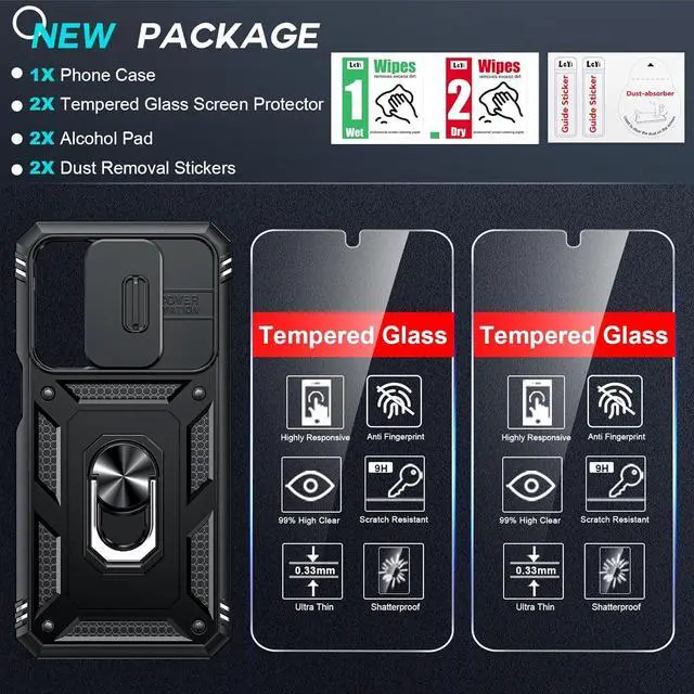 Alt view image 7 of 7 - for Galaxy A16-5G Phone Case: Galaxy A16 5G Screen Protector [2 Packs] with Camera Cover Military-Grade Heavy Duty Protection Cell Android Basic Funda para  Galaxy A 16 5G Phone Black