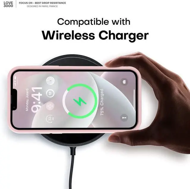 Alt view image 7 of 7 - Designed for iPhone 14 Case Premium Silicone with [Soft Anti-Scratch Microfiber Lining] Shockproof Protective Phone Case for Men Women Girls 6.1 Chalk Pink