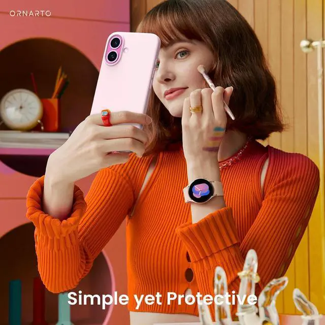 Alt view image 6 of 7 - Compatible with iPhone 16 Case 6.1 Slim Liquid Silicone 3 Layers Full Covered Soft Gel Rubber Shockproof Phone Case Protective Cover with Anti-Scratch Microfiber Lining-Chalk Pink