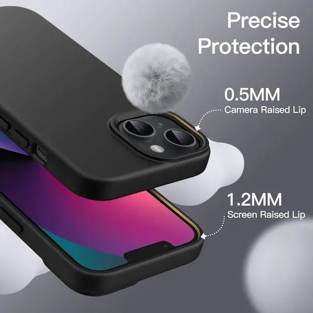 Alt view image 5 of 6 - Silicone Case for iPhone 13 6.1-Inch Silky-Soft Touch Full-Body Protective Phone Case Shockproof Cover with Microfiber Lining (Black)