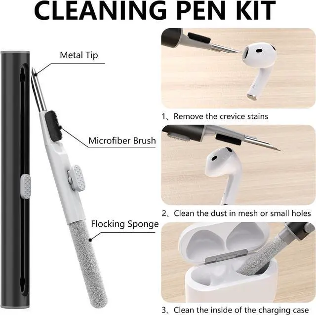 Alt view image 4 of 6 - for AirPods 4 Case Cover 2024 with Cleaner Kit Soft Silicone Protective Case for  AirPods 4th Generation Case for Women Men AirPod 4 Case Accessories with Keychain-Black