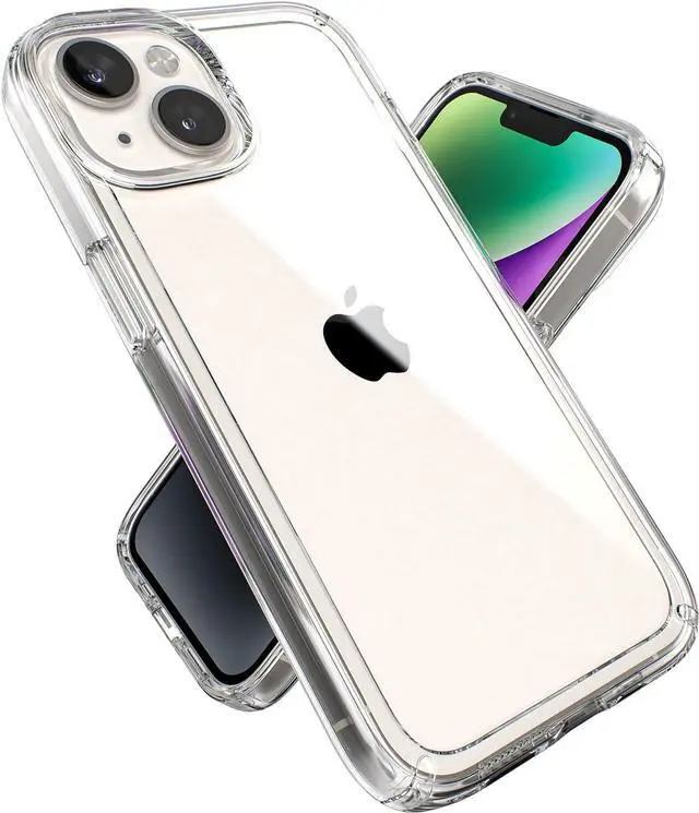 Main image of Clear iPhone 14 & iPhone 13 Case - Drop Protection Scratch Resistant & Anti-Yellowing Dual Layer Case for iPhone 14 & iPhone 13 Case for 6.1 inch Model - GemShell
