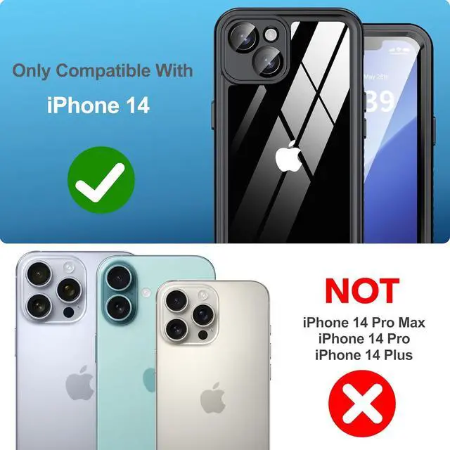 Alt view image 2 of 7 - for iPhone 14 Case with [Built-in Privacy Screen Protector] [IP 68 Waterproof] Anti-Peeping Adsorption Full Body Double Protective Case for iPhone 14 Black