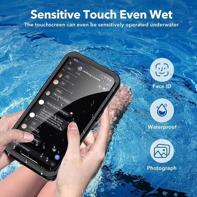 Alt view image 3 of 7 - for iPhone 14 Case with [Built-in Privacy Screen Protector] [IP 68 Waterproof] Anti-Peeping Adsorption Full Body Double Protective Case for iPhone 14 Black