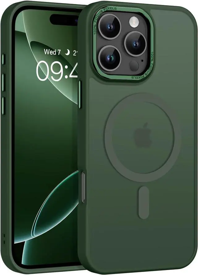 Main image of for iPhone 16 Pro Max Case 2024 iPhone 16 Pro Max Magnetic Phone Case [Compatible with Mag Safe] [Military Grade Shockproof] Translucent Matte Slim Shockproof Protective Cover 6.9 Green