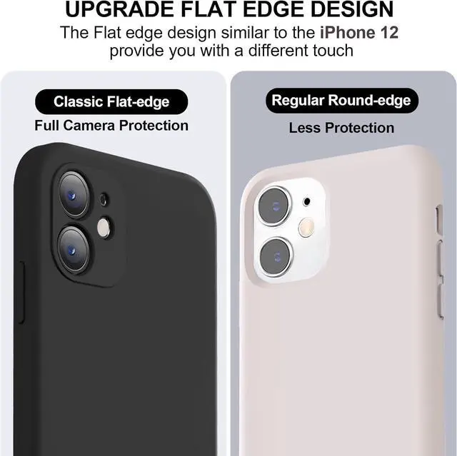 Alt view image 3 of 7 - Compatible with iPhone 11 Case Upgraded Liquid Silicone with [Flat Edges] [Camera Protection] [Soft Anti-Scratch Microfiber Lining] Phone Case for iPhone 11 6.1 inch - Black