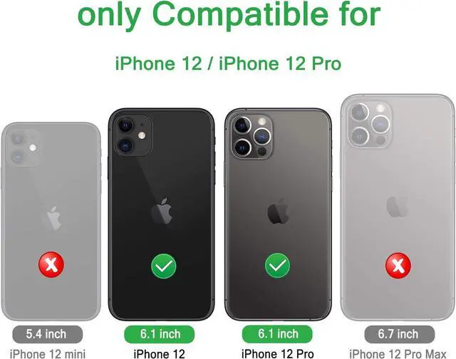 Alt view image 2 of 6 - for iPhone 12/for iPhone 12 Pro Case 6.1 with 2 Screen Protector Full Body Rugged Heavy Duty Military Grade Cover Shockproof/Drop Proof Protection Phone Case (Red Black)