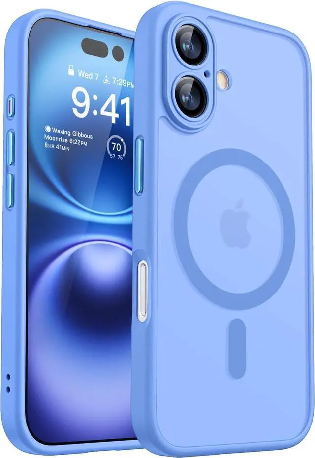 Main image of Magnetic for iPhone 16 Case Upgraded [Full Camera Protection] [Compatible with Magsafe] [Translucent Matte] Shockproof Protective Phone Case for iPhone 16 - Ultramarine