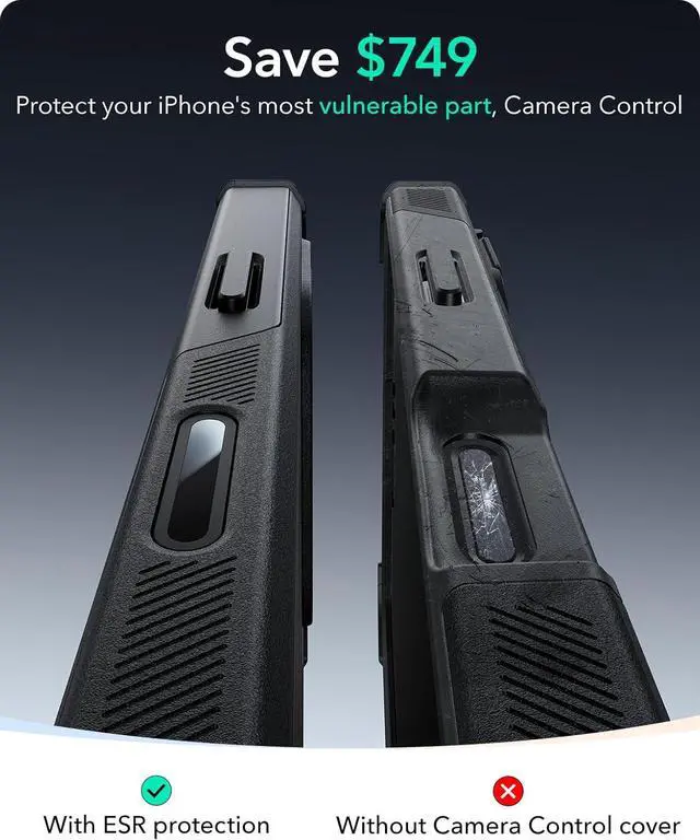 Alt view image 3 of 7 - for iPhone 16 Pro Case 23 ft Military-Grade Drop Protection with Camera Control Button Heavy Duty Magnetic Phone Case Compatible with MagSafe Accessories Cyber Series Black