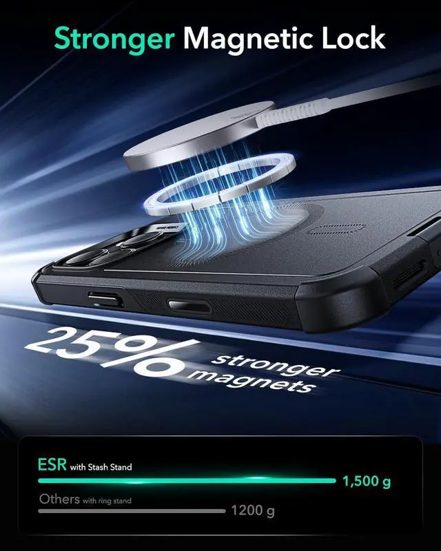 Alt view image 7 of 7 - for iPhone 16 Pro Case 23 ft Military-Grade Drop Protection with Camera Control Button Heavy Duty Magnetic Phone Case Compatible with MagSafe Accessories Cyber Series Black