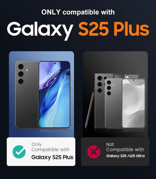 Alt view image 2 of 7 - Designed for  Galaxy S25 Plus Case Waterproof Built-in Lens & Screen Protector Military Shockproof Dropproof IP68 Underwater Full Body Phone Case for Galaxy S25 Plus 5G 6.7-Black(2025)