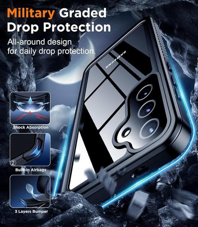 Alt view image 5 of 7 - Designed for  Galaxy S25 Plus Case Waterproof Built-in Lens & Screen Protector Military Shockproof Dropproof IP68 Underwater Full Body Phone Case for Galaxy S25 Plus 5G 6.7-Black(2025)