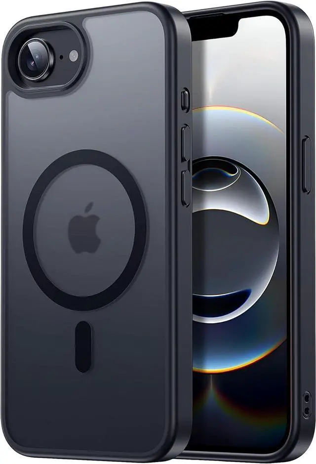 Main image of Compatible with iPhone 16e Bumper case Fits MagSafe 10FT Drop Resistant Matte Skin Feeling Shockproof Back Cover Fits iPhone se 4 Phone Cases 6.1 Black