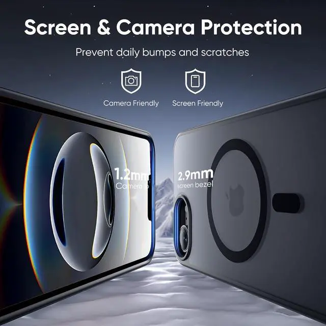 Alt view image 6 of 6 - Compatible with iPhone 16e Bumper case Fits MagSafe 10FT Drop Resistant Matte Skin Feeling Shockproof Back Cover Fits iPhone se 4 Phone Cases 6.1 Black