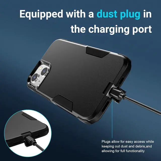 Alt view image 6 of 7 - for iPhone 14 Case [Heavy Duty Protection][Military Grade Drop Protection][Shockproof] with Non-Slip Removable Phone Case 6.1-Black