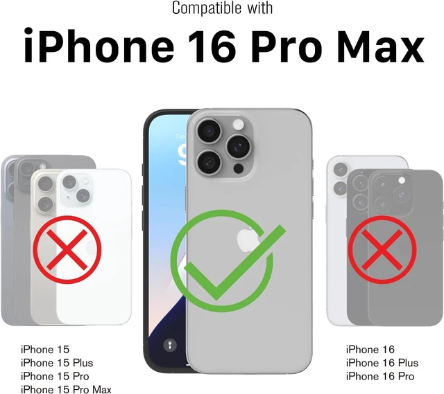 Alt view image 2 of 7 - vCommute for iPhone 16 Pro Max Wallet Case Black