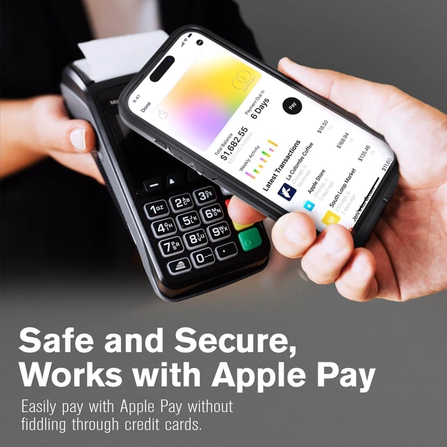 Alt view image 6 of 7 - vCommute for iPhone 16 Pro Max Wallet Case Black