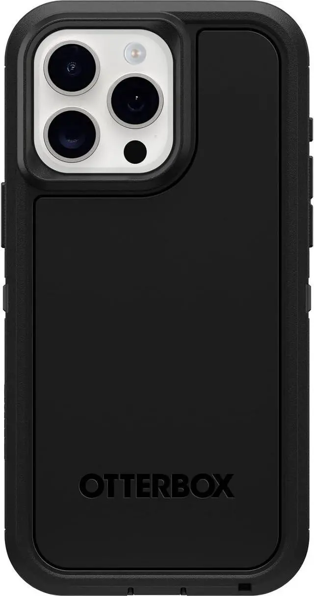 Main image of iPhone 15 Pro MAX (Only) Defender Series XT Case - Black screenless Rugged Snaps to MagSafe Lanyard Attachment