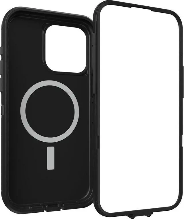 Alt view image 5 of 6 - iPhone 15 Pro MAX (Only) Defender Series XT Case - Black screenless Rugged Snaps to MagSafe Lanyard Attachment