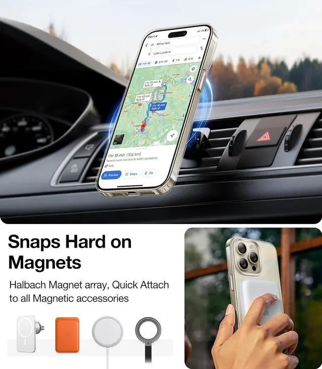 Alt view image 3 of 6 - Magnetic Slim-Fit for iPhone 15 Pro Max Case Clear 6.7 [True Never Yellow]Ultra-Thin 15 ProMax Phone Case Compatible with MagSafe Light Anti-Scratch Matte Hard Cover OriginFit Diamond Clear