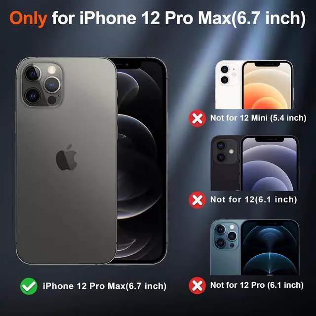 Alt view image 3 of 7 - Magnetic for iPhone 12 Pro Max Case [Compatible with MagSafe][10 FT Military Grade Drop Protection] [Dual Layer Structure Protection] Heavy Duty Full-Body Shockproof Phone Case Black