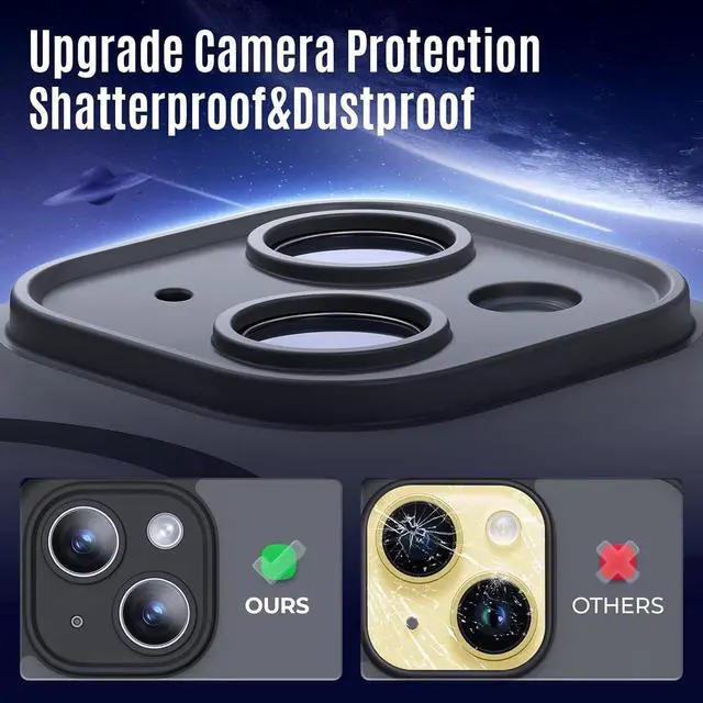 Alt view image 4 of 6 - Designed for iPhone 14 Case Compatible with MagSafe with Privacy Screen Protectors X2 [Camera Protection] [15FT Military Drop Protection] Shockproof Phone Case 6.1 Black