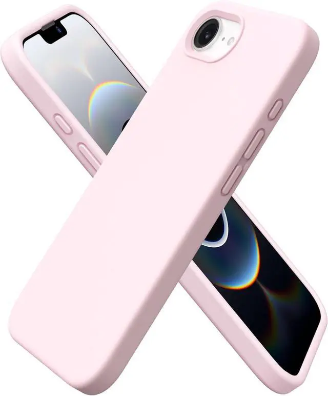 Main image of Compatible with iPhone 16e Case 6.1(2025) Liquid Silicone 3 Layers Full Covered Soft Gel Rubber Phone Case Shockproof Protective Cover with Anti-Scratch Microfiber Lining-Chalk Pink