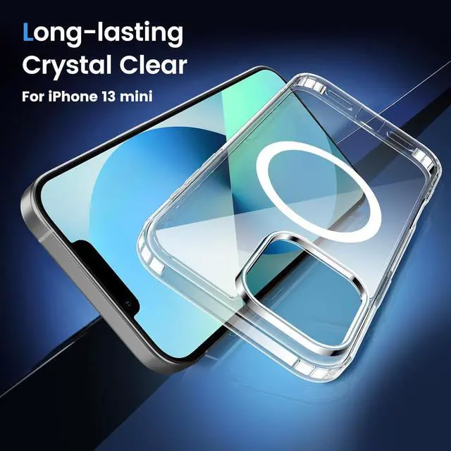Alt view image 5 of 7 - for iPhone 13 Mini Case Clear [Compatible with Magsafe][Anti-Yellowing][Military-Grade Protection] Shockproof Slim Phone Case for iPhone 13 Mini 5.4 inch Clear