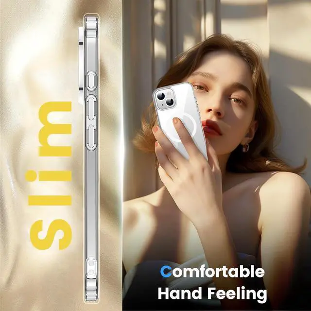 Alt view image 6 of 7 - for iPhone 13 Mini Case Clear [Compatible with Magsafe][Anti-Yellowing][Military-Grade Protection] Shockproof Slim Phone Case for iPhone 13 Mini 5.4 inch Clear