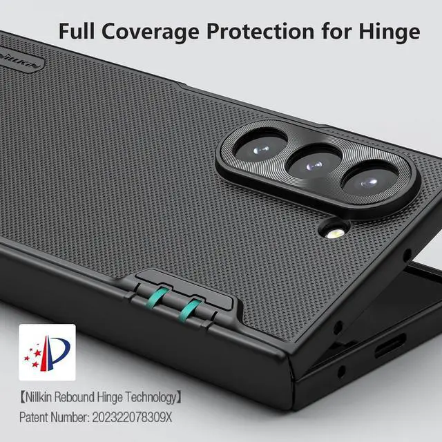 Alt view image 2 of 7 - for  Galaxy Z Fold 6 Magnetic Case with Screen Protector [Compatible with MagSafe][Hinge Protection] Frosted Texture Slim Fit Protective Phone Case for Galaxy Z Fold 6 Case Black