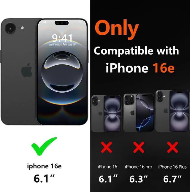 Alt view image 2 of 7 - for iPhone 16e Case [Compatible with MagSafe] [Shockproof] [Dropproof] [with Screen Protector ] Heavy Duty Protection Phone Case Cover for  iPhone 16e 2025 6.1 inch (Dark Green)