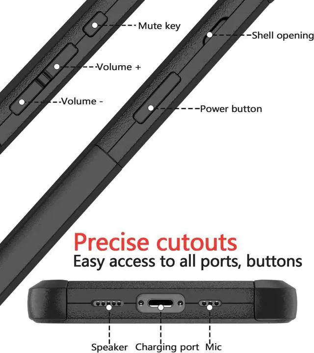 Alt view image 7 of 7 - for iPhone 16e Case [Compatible with MagSafe] [Shockproof] [Dropproof] [with Screen Protector ] Heavy Duty Protection Phone Case Cover for  iPhone 16e 2025 6.1 inch (Black)