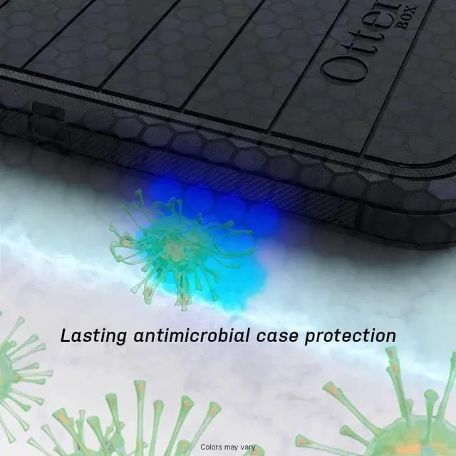 Alt view image 7 of 7 - Defender Series Case for  Galaxy S23 FE (Only) - Holster Clip Included - Microbial Defense Protection - Non-Retail Packaging - Black