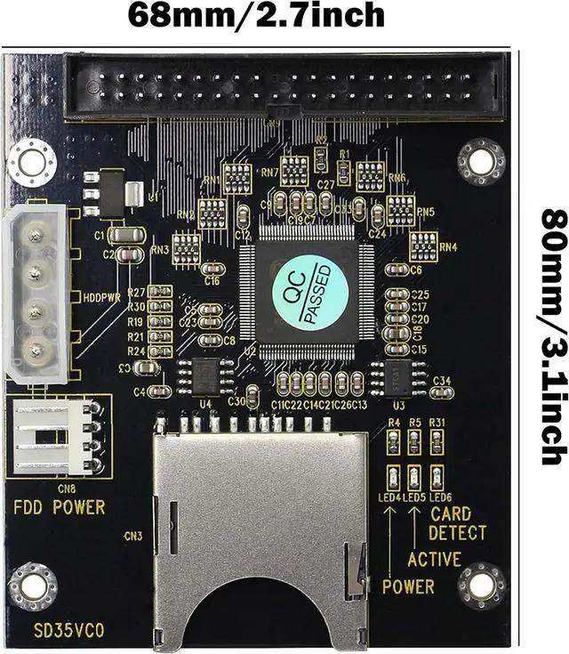 Alt view image 6 of 6 - SD SDHC SDXC MMC to 3.5 40Pin Male IDE Adapter Card SD Memory Card to IDE Hard Disk Drive Adapter