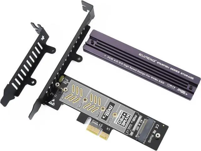 Main image of PCIe NVMe Adapter with Aluminum Heatsink M.2 PCIe Adapter Supports PCI-Express X1 X4 X8 X16 Slots NVMe PCIe Card Low Profile Bracket Max 4TB Support 2230 2242 2260 2280 SSD