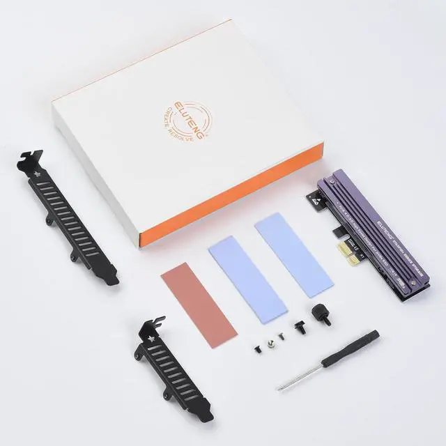 Alt view image 7 of 7 - PCIe NVMe Adapter with Aluminum Heatsink M.2 PCIe Adapter Supports PCI-Express X1 X4 X8 X16 Slots NVMe PCIe Card Low Profile Bracket Max 4TB Support 2230 2242 2260 2280 SSD