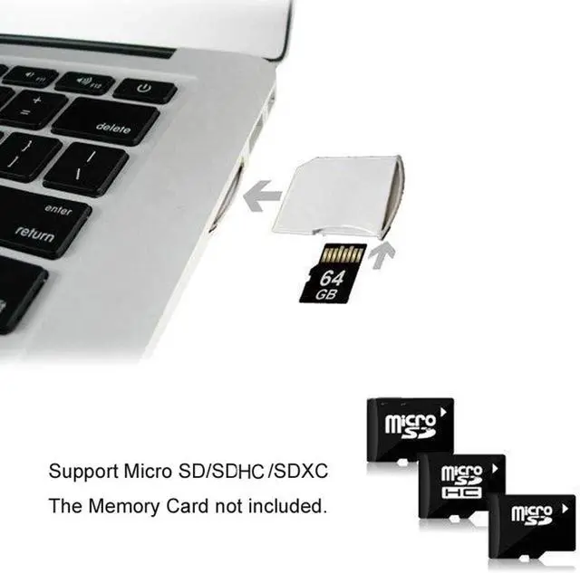 Alt view image 2 of 6 - CY Micro SD TF to SD Card Kit Mini Adaptor for Extra Storage MacBook Air/Pro/Retina