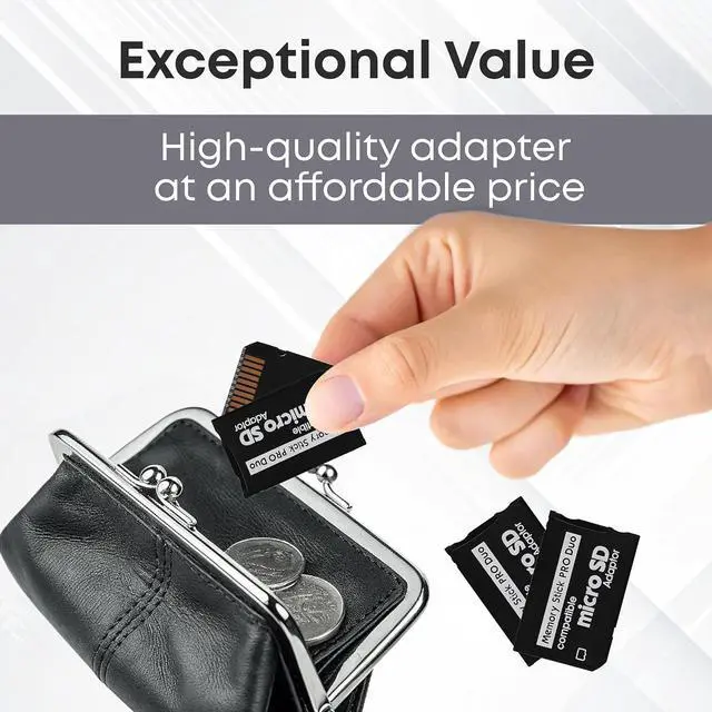 Alt view image 5 of 7 - Memory Stick Pro Duo Adapter - Card Reader for PSP Memory Card Duo Adapter Easy-to-Use Card Holder Compatible with PlayStation Card Camera or Handycam